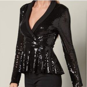 Never Worn! Size Small Sequin Peplum Top! 🖤